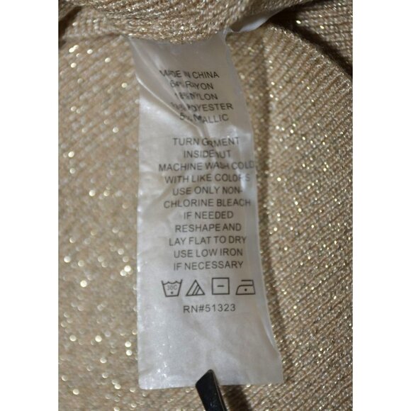 Vince Camuto Ladies M Gold Metallic V-Neck Sweater Size M Holiday Parties - Picture 8 of 9